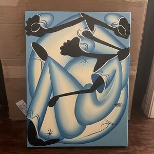 Abstract Blue and Black Art Canvas